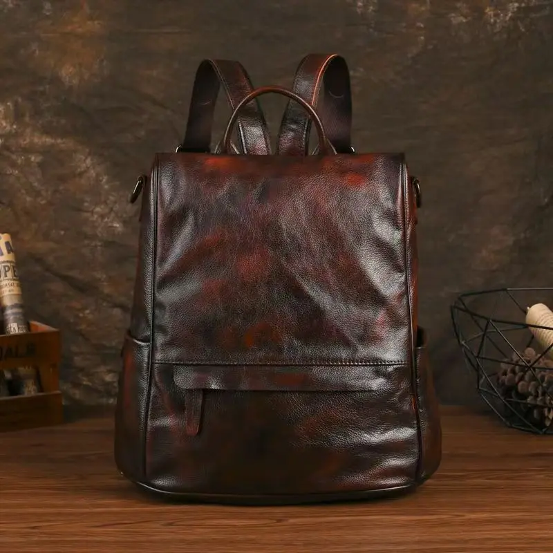 Natural Cow Leather Women Backpacks Lady Cowhide Design Vintage Bags Female Retro Versatile Backpacks Ladie Fashion Bag
Natural Cow Leather Women Backpacks Lady Cowhide Design Vintage Bags Female Retro Versatile Backpacks Ladie Fashion Bag
