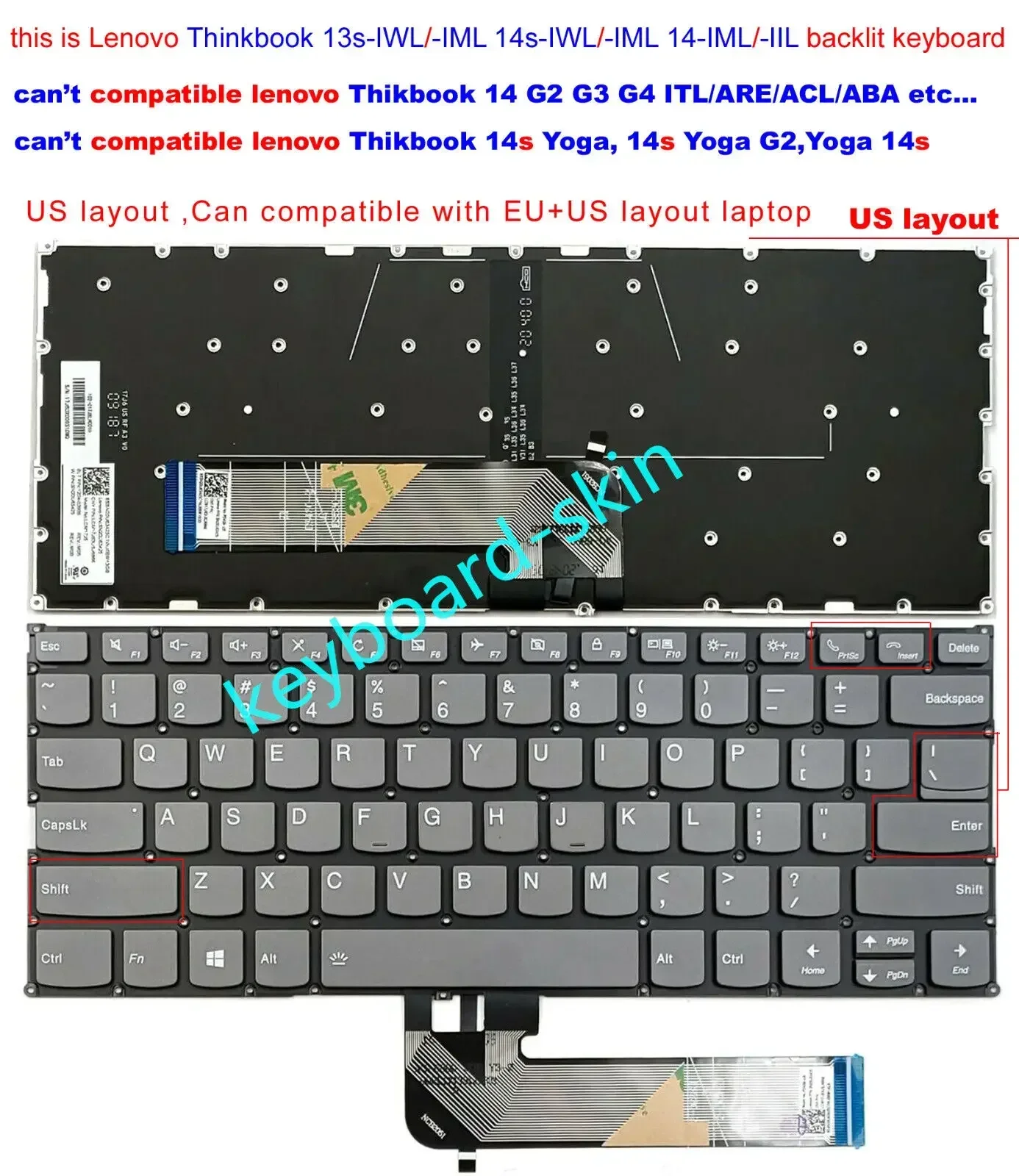 Новая американская безрамная клавиатура с подсветкой для ноутбука Lenovo ThinkBook 13s-IWL 13s-IML 14s-IWL 14s-IML 14-IML 14-IIL series
Новая американская безрамная клавиатура с подсветкой для ноутбука Lenovo ThinkBook 13s-IWL 13s-IML 14s-IWL 14s-IML 14-IML 14-IIL series
