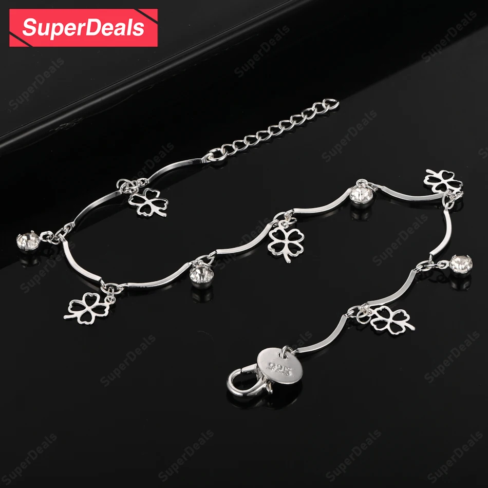 SuperDeals AAA Zircon 925 Sterling Silver Four Leaf Clover Bracelet Women Wedding Party Fashion Jewelry Gift Accessories
SuperDeals AAA Zircon 925 Sterling Silver Four Leaf Clover Bracelet Women Wedding Party Fashion Jewelry Gift Accessories