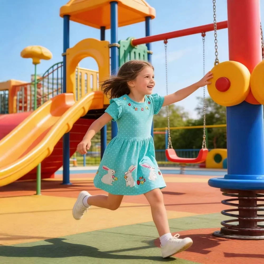 Jumping Meters New Bunny Embroidery Short Sleeve Girls Dresses For Summer Dots Cute Princess Frocks Children's Clothing Dresses
Jumping Meters New Bunny Embroidery Short Sleeve Girls Dresses For Summer Dots Cute Princess Frocks Children's Clothing Dresses