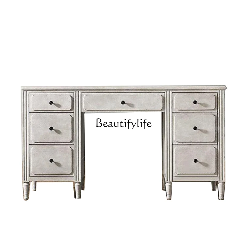 French minimalist white solid wood children's American modern computer writing desk desk
French minimalist white solid wood children's American modern computer writing desk desk