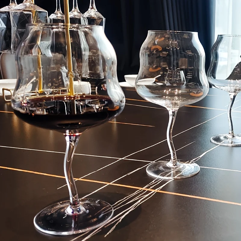 High-Value Red Wine Glass 1/2pcs High-Value Home Red Wine Glass - Wave-shaped High-legged Cup Crystal Twist Body Cup
High-Value Red Wine Glass 1/2pcs High-Value Home Red Wine Glass - Wave-shaped High-legged Cup Crystal Twist Body Cup