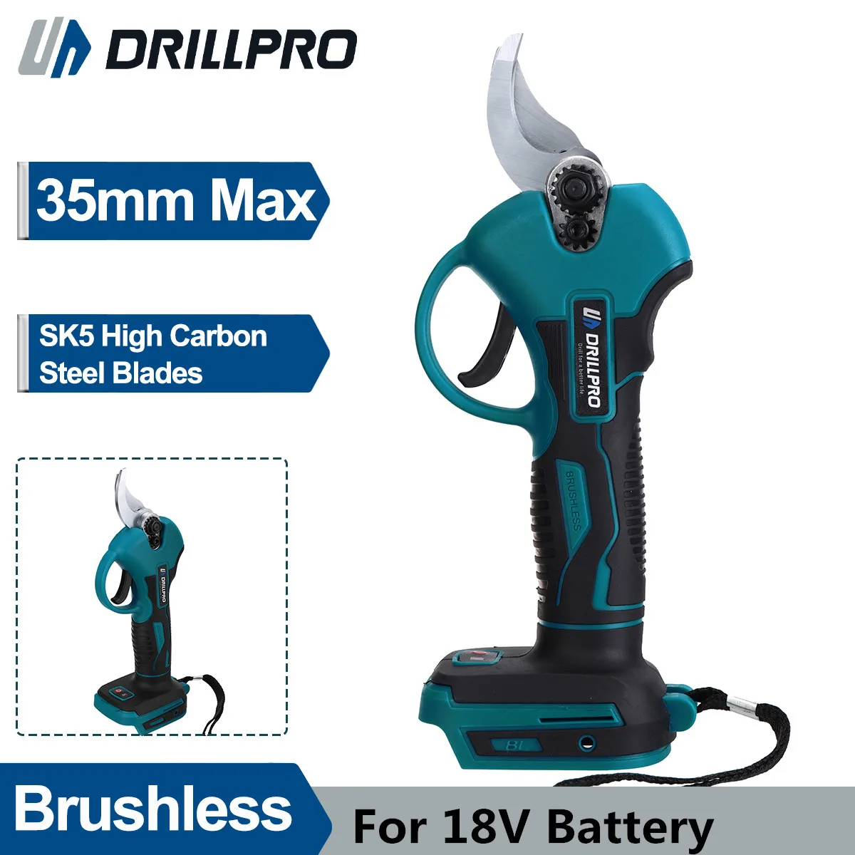 Drillpro 50mm Brushless Electric Pruning Shear Cordless Electric Scissors Fruit Tree Bonsai Hedge Trimmer For Mak 18V Battery
Drillpro 50mm Brushless Electric Pruning Shear Cordless Electric Scissors Fruit Tree Bonsai Hedge Trimmer For Mak 18V Battery