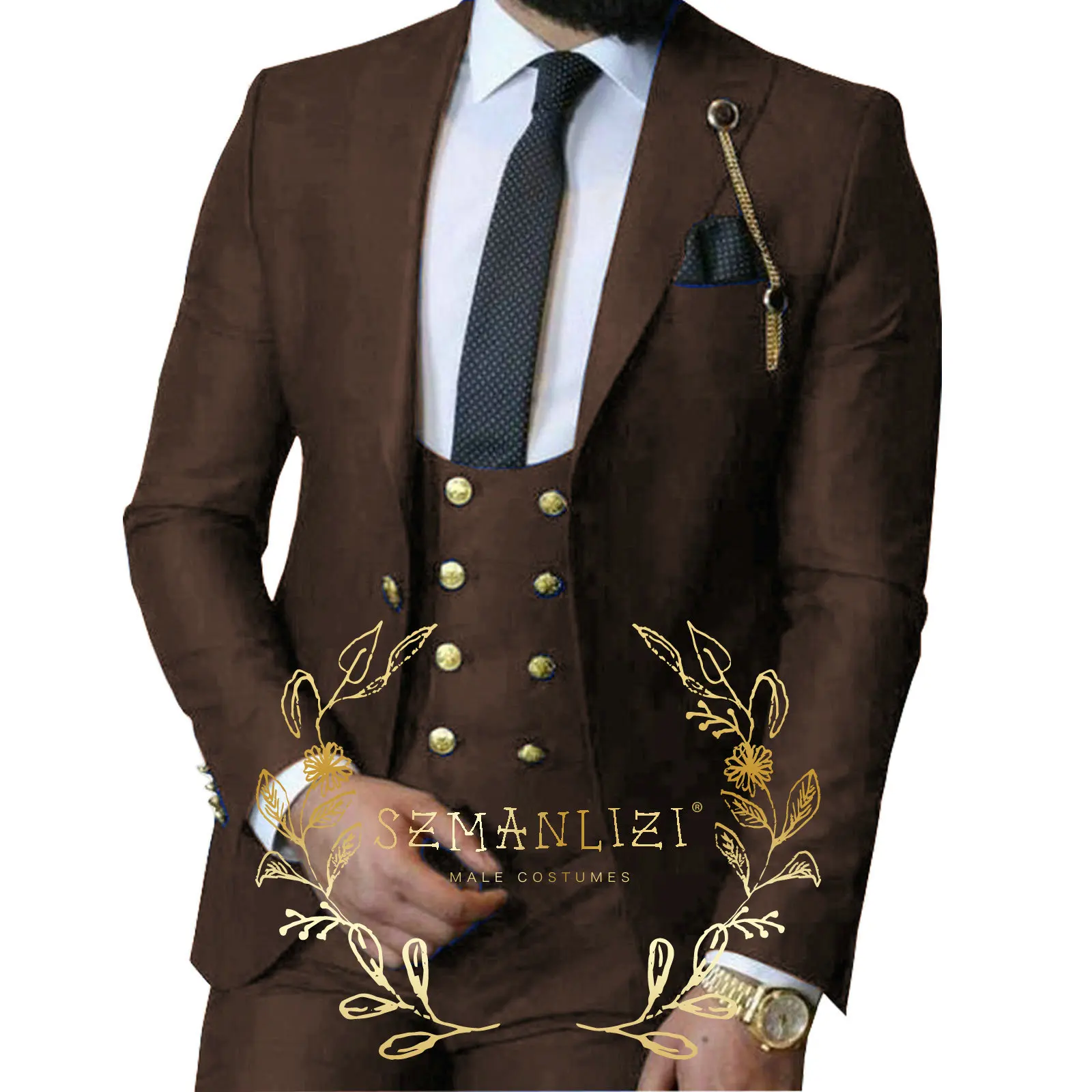 Brown Business Men Suit 2023 Formal 3 Pieces Men's Tuxedo Custom Made Slim Fit Party Dress Suits For Wedding Groom Men Suit
Brown Business Men Suit 2023 Formal 3 Pieces Men's Tuxedo Custom Made Slim Fit Party Dress Suits For Wedding Groom Men Suit