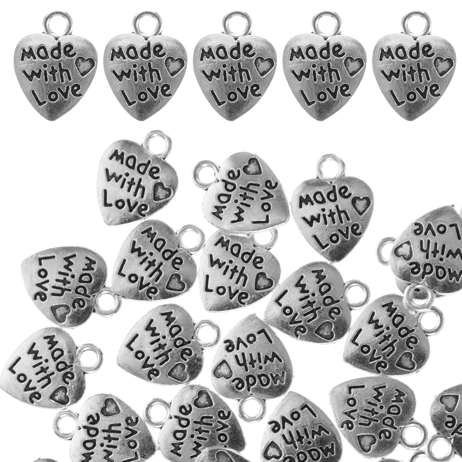 100Pcs Love Heart Charm Pendant DIY Jewelry Making Bracelet Necklace Keychain Craft Hanging Charms Heart Charm
100Pcs Love Heart Charm Pendant DIY Jewelry Making Bracelet Necklace Keychain Craft Hanging Charms Heart Charm