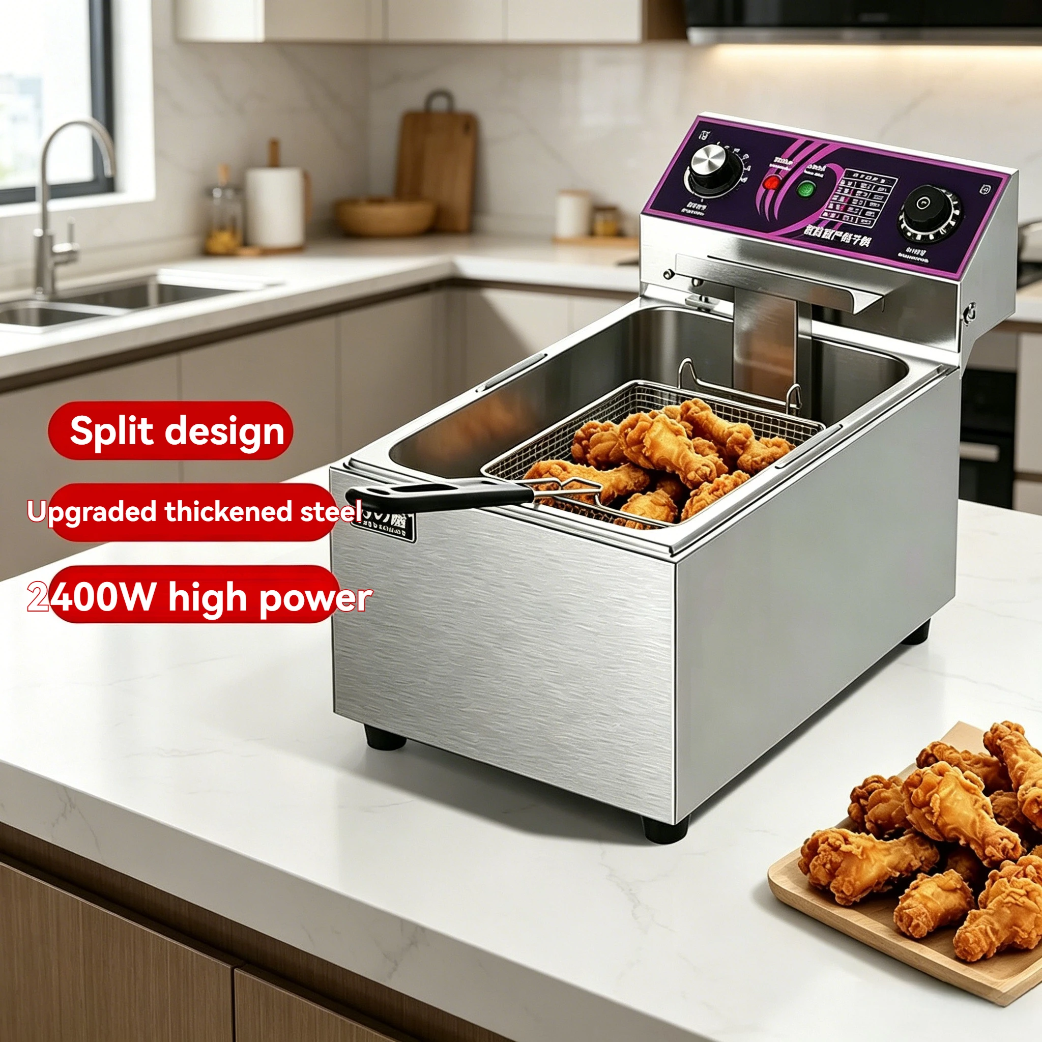 Commercial Electric Deep Fryer With Timer Desktop Constant Temperature Fryer Single Double Tank Optional Skewer French Fries
Commercial Electric Deep Fryer With Timer Desktop Constant Temperature Fryer Single Double Tank Optional Skewer French Fries