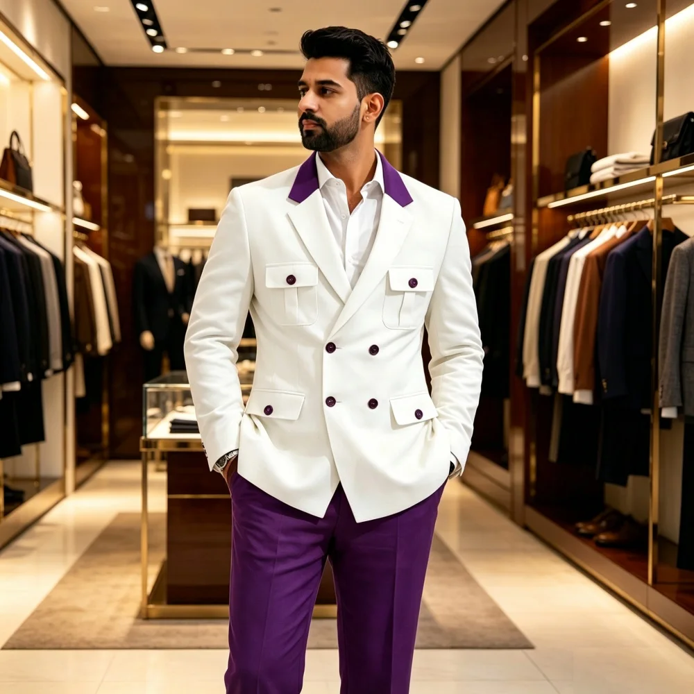Double Breasted Suits for Men 2 Pieces Wedding Tuxedo with Pockets Slim Fit Formal Safari Blazer with Pants Set for Guest Prom
Double Breasted Suits for Men 2 Pieces Wedding Tuxedo with Pockets Slim Fit Formal Safari Blazer with Pants Set for Guest Prom