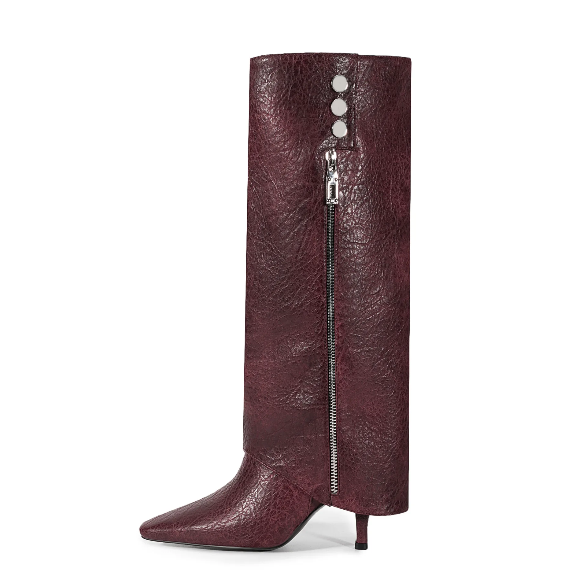 Arden Furtado Winter Turned-over Edge Knee high boots Pointed toe Slip-on Super high heel Zipper Modern boots Women's Boots
Arden Furtado Winter Turned-over Edge Knee high boots Pointed toe Slip-on Super high heel Zipper Modern boots Women's Boots