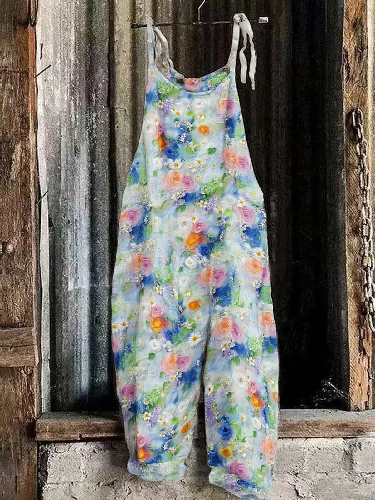 Monet Garden Oil Painting Floral Print Overalls Women Adjustable Tie Strap Wide Leg Jumpsuit
Monet Garden Oil Painting Floral Print Overalls Women Adjustable Tie Strap Wide Leg Jumpsuit