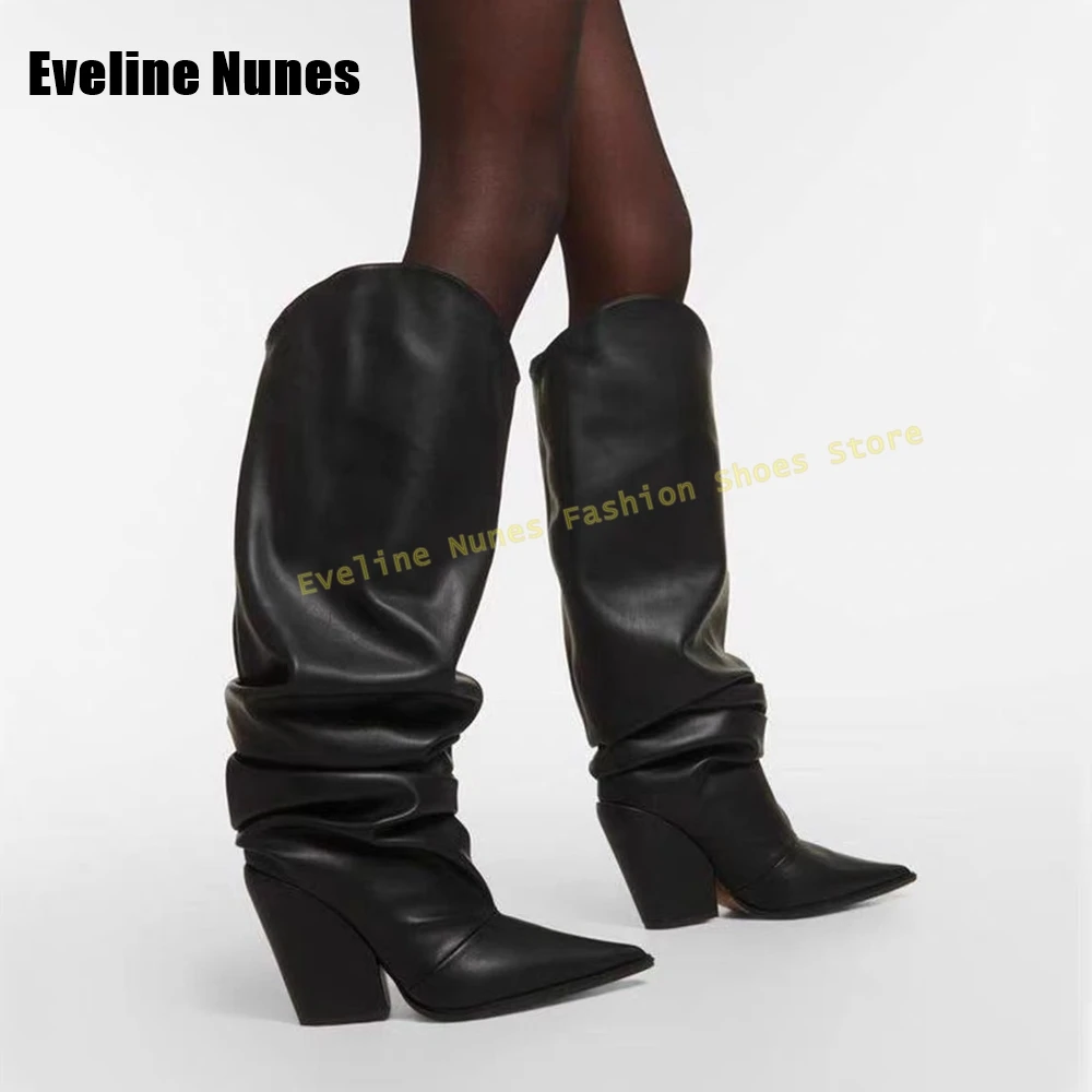 Pleated Sexy Fashion Slouch Boots Pointed Toe Chunky Heels Solid Pull On Women Knee High Boots Street Style Elegant 2026 Trend
Pleated Sexy Fashion Slouch Boots Pointed Toe Chunky Heels Solid Pull On Women Knee High Boots Street Style Elegant 2026 Trend