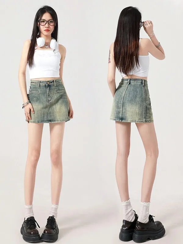 Retro High Waist A-Line Skirt Women's Summer New Sexy Thin Denim Half Skirt High Elasticity Cotton Polyester Blend
Retro High Waist A-Line Skirt Women's Summer New Sexy Thin Denim Half Skirt High Elasticity Cotton Polyester Blend