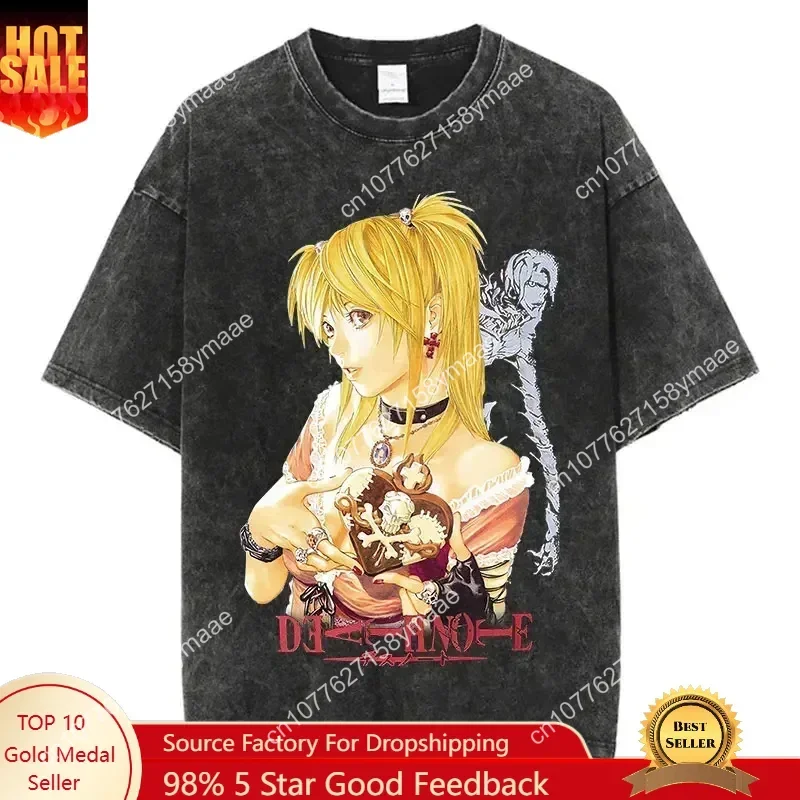 2024 Harajuku Retro Wash T-shirt with Death Note Pattern Large Cotton Street Clothing Unisex T-shirt
2024 Harajuku Retro Wash T-shirt with Death Note Pattern Large Cotton Street Clothing Unisex T-shirt