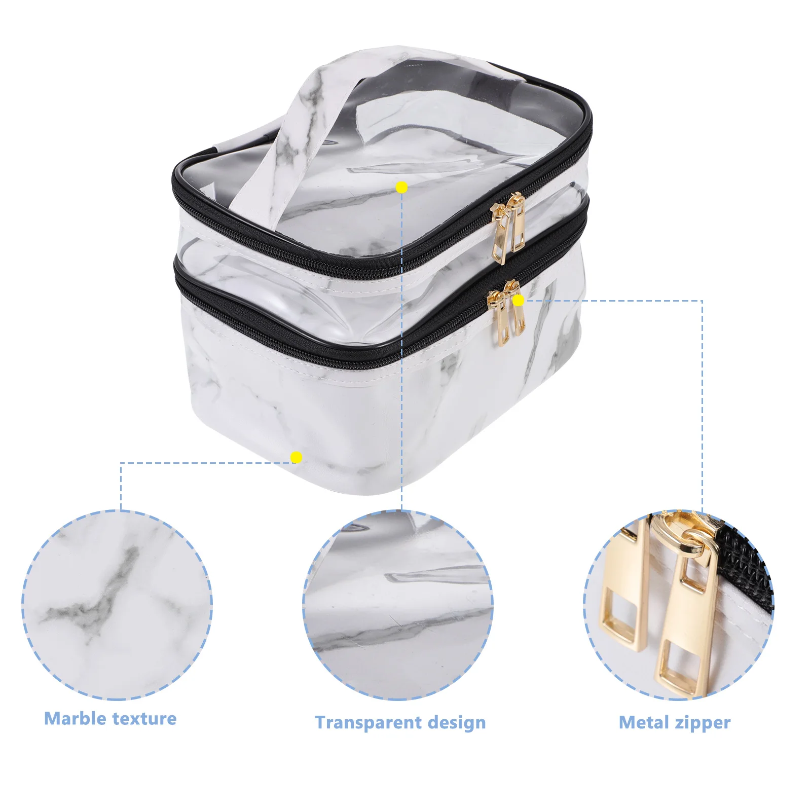 Marble Bag Double Layers Portable Travel Makeup PU Material Brush Case Storage Waterproof Large Space Toiletries
Marble Bag Double Layers Portable Travel Makeup PU Material Brush Case Storage Waterproof Large Space Toiletries