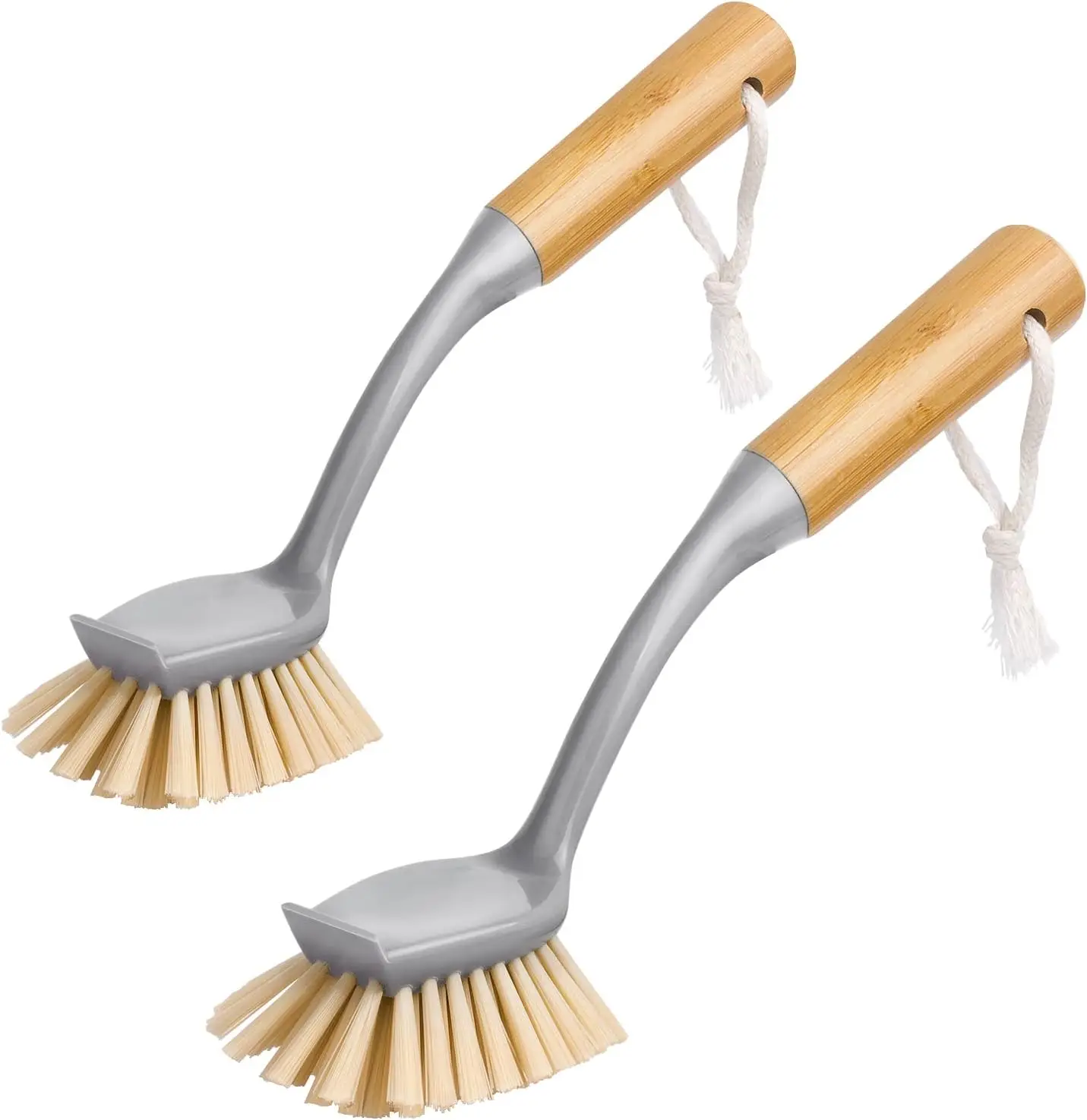 Dish Brush with Long Bamboo Handle, Scrub Brush for Pots and Pans, Kitchen Sink Cleaning Tool, Pack of 2
Dish Brush with Long Bamboo Handle, Scrub Brush for Pots and Pans, Kitchen Sink Cleaning Tool, Pack of 2