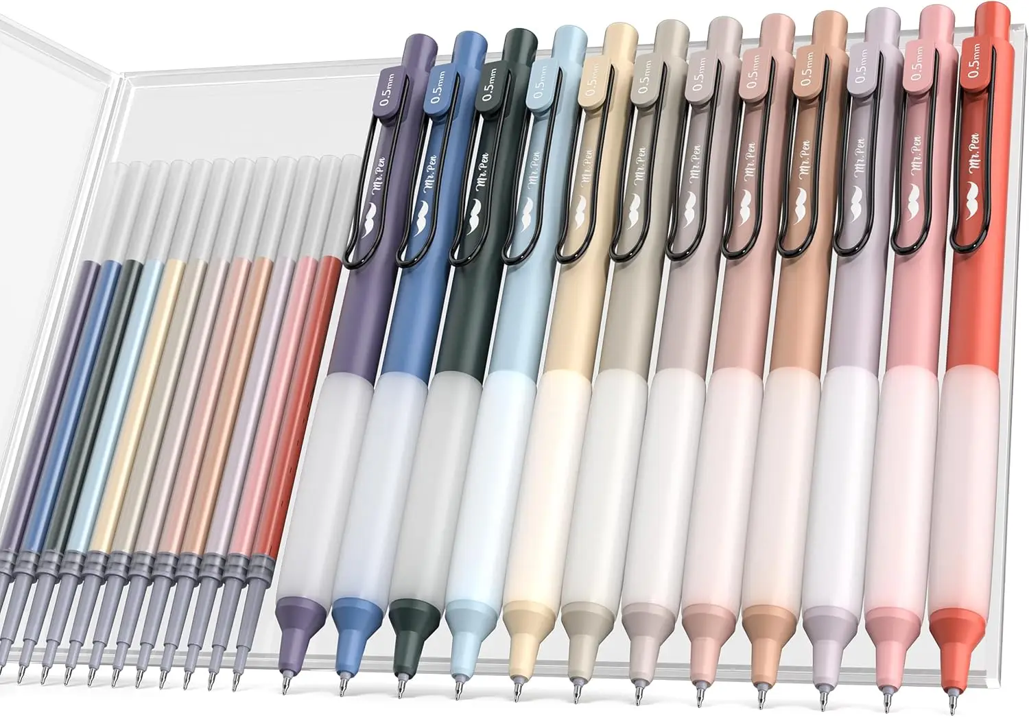 12 Pack Retractable Gel Pens with Case, Assorted Colors, Fine Point 0.5mm, Fast Dry, Smooth Writing, 12 Refills
12 Pack Retractable Gel Pens with Case, Assorted Colors, Fine Point 0.5mm, Fast Dry, Smooth Writing, 12 Refills