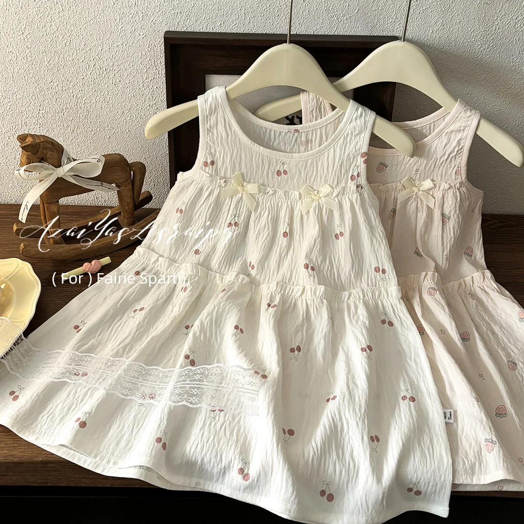 Summer Clothing For Girls White Dress Sweet Bow Girl Round Neck Princess Dress Kids Clothes Girl Children Vest Double Lace Dress
Summer Clothing For Girls White Dress Sweet Bow Girl Round Neck Princess Dress Kids Clothes Girl Children Vest Double Lace Dress
