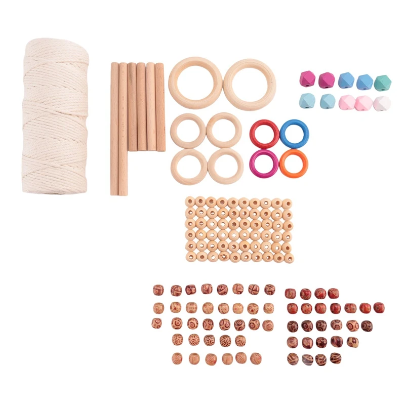 1Set Kit For Beginners Natural Cotton Rope With Wooden Beads Hand-Woven Material DIY Wall Hanging Hanger
1Set Kit For Beginners Natural Cotton Rope With Wooden Beads Hand-Woven Material DIY Wall Hanging Hanger