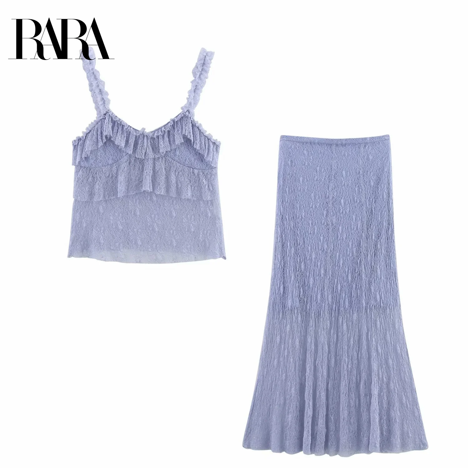 RARA 2025 Women's Sleeveless Ruffled Top and Matching Midi Skirt Set Ideal for Casual and Summer Wear
RARA 2025 Women's Sleeveless Ruffled Top and Matching Midi Skirt Set Ideal for Casual and Summer Wear