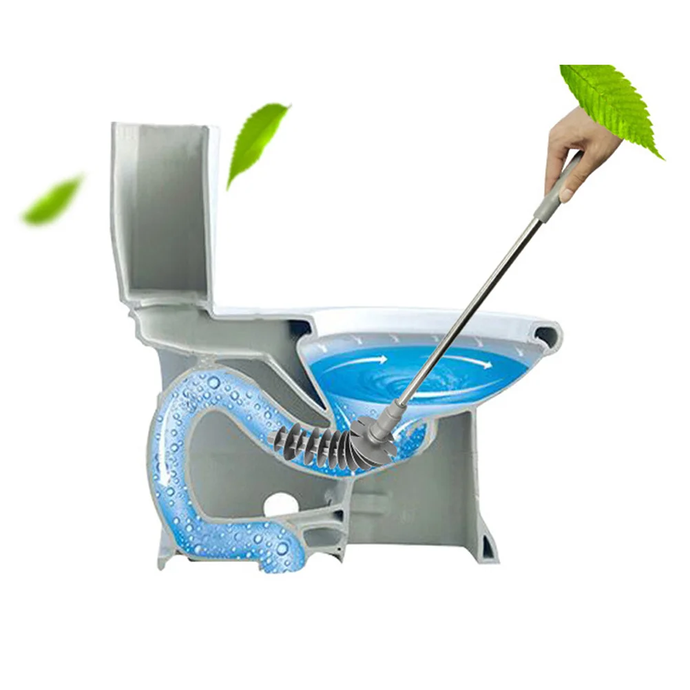 Flexible Toilet Plunger Grey Swirl Head Design Ergonomic Handle Toilet Piston Clog Remover Drain Unclog Tool 
Flexible Toilet Plunger Grey Swirl Head Design Ergonomic Handle Toilet Piston Clog Remover Drain Unclog Tool