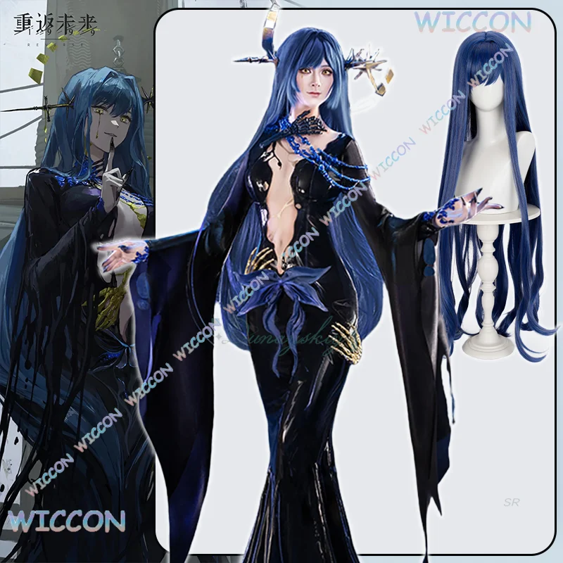 Kisekiya/Arcana Cosplay Costume Black Tight Fishtail Dress Game Reverse:1999 Wig Accessories Full Set Halloween Carnival Party F
Kisekiya/Arcana Cosplay Costume Black Tight Fishtail Dress Game Reverse:1999 Wig Accessories Full Set Halloween Carnival Party F