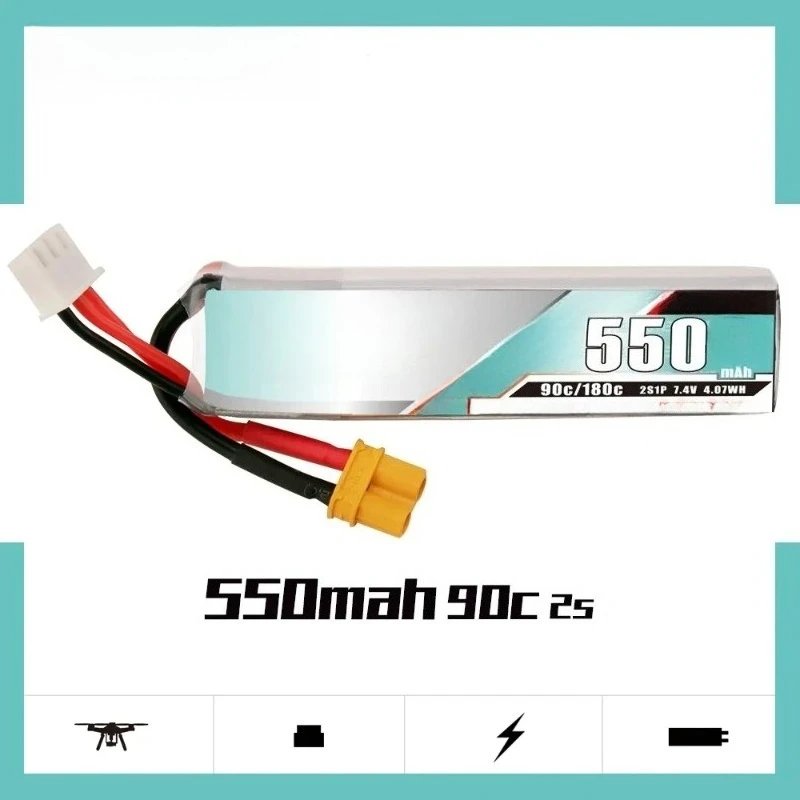 For FPV Drone 2S 550mAh 7 4V 90C Lipo Battery with XT30 Plug for Mini RC Quadcopter Toothpick Cinewhoop Racing
For FPV Drone 2S 550mAh 7 4V 90C Lipo Battery with XT30 Plug for Mini RC Quadcopter Toothpick Cinewhoop Racing