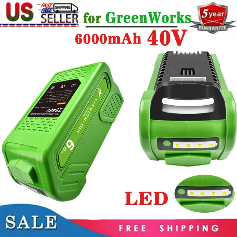 Rechargeable Battery for greenworks 40v G-MAX 6ah 29252,22262, 25312, 25322, 20642, 22272, 27062 y 21242 Replacement bateria
Rechargeable Battery for greenworks 40v G-MAX 6ah 29252,22262, 25312, 25322, 20642, 22272, 27062 y 21242 Replacement bateria
