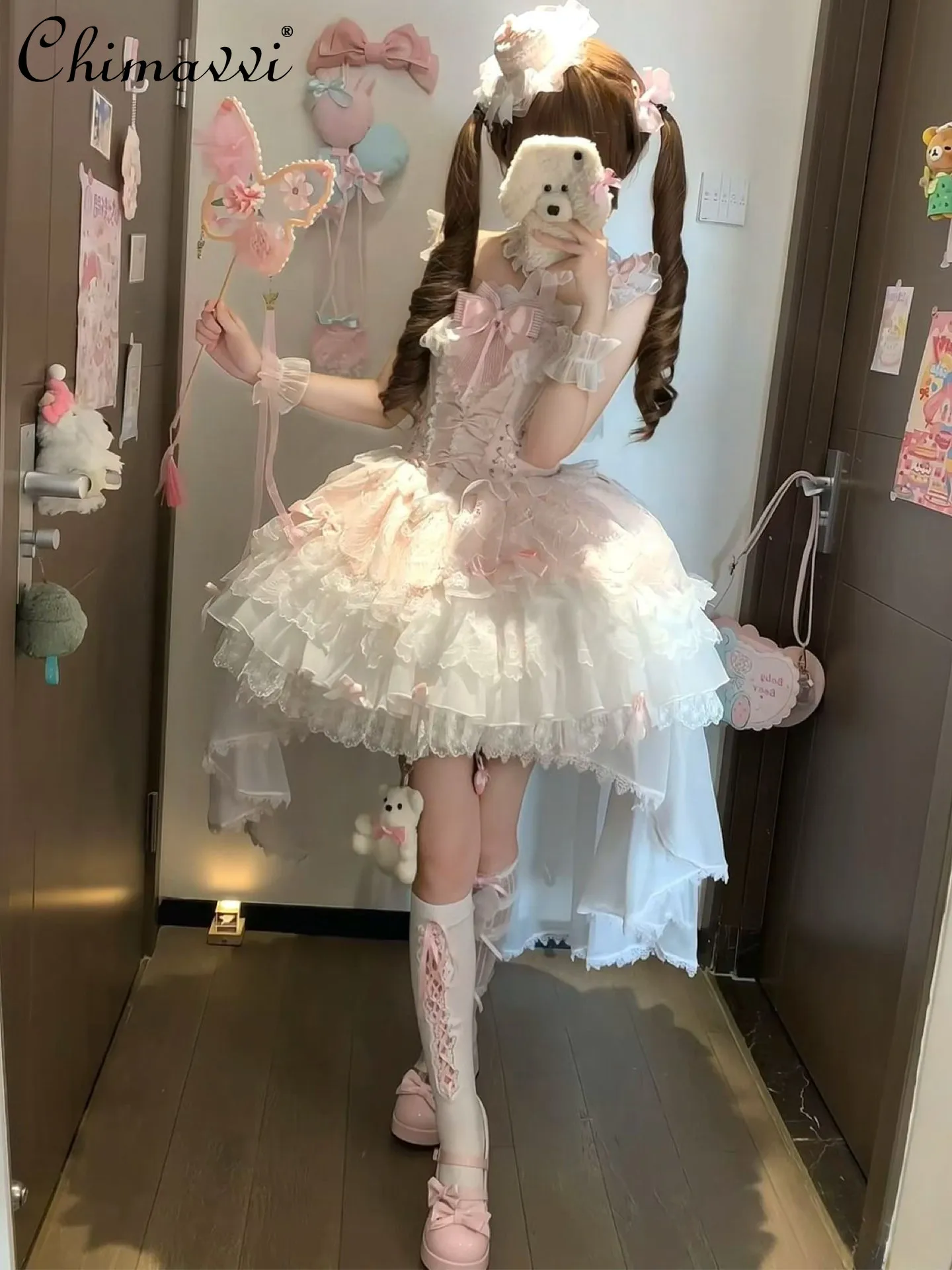 Ballet Lolita Dress New Spring/summer Sweet and Girls Jsk Dress Pink and White Elegant Lolita Cake Princess Dress Birthday Gift
Ballet Lolita Dress New Spring/summer Sweet and Girls Jsk Dress Pink and White Elegant Lolita Cake Princess Dress Birthday Gift