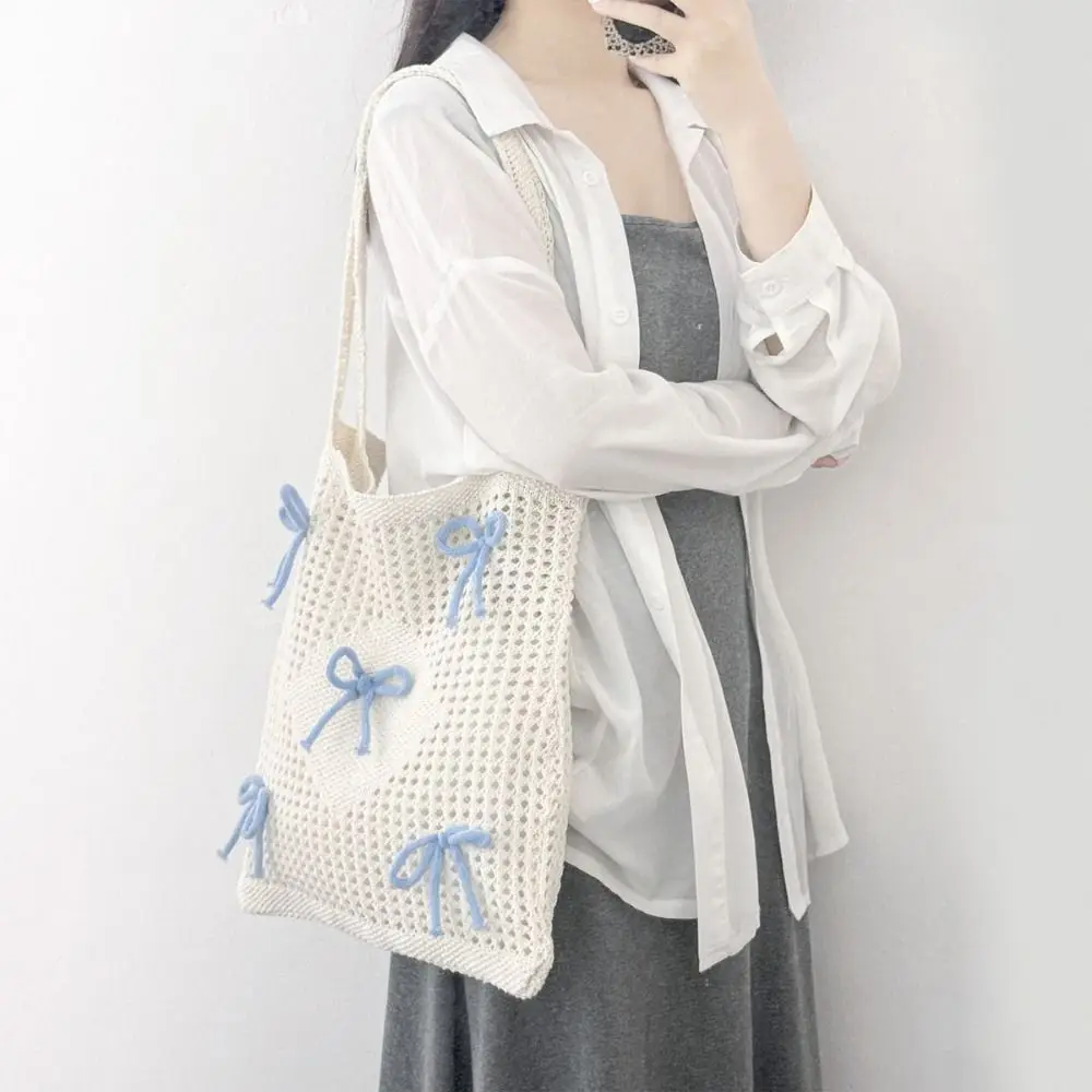 Large Capacity Crochet Beach Tote Bag Bowknot Multifunctional Knitted Shoulder Bag Hollow Hobo Bag Woven Underarm Bag Beach
Large Capacity Crochet Beach Tote Bag Bowknot Multifunctional Knitted Shoulder Bag Hollow Hobo Bag Woven Underarm Bag Beach