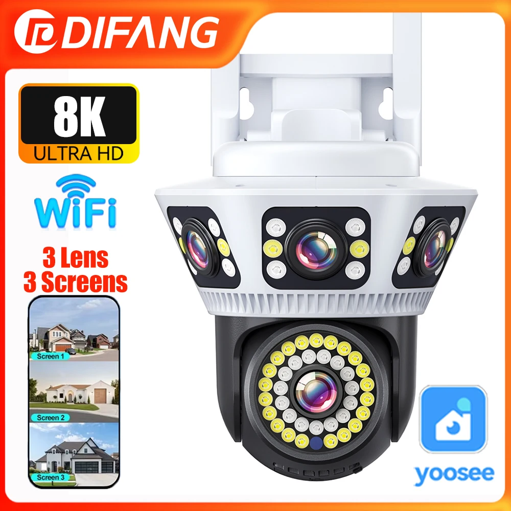 Yoosee 360 ° Камера видеонаблюдения 8K с 3 объективами, 3 экранами, Wi-Fi, PTZ, умным ИИ, обнаружением человека и автоматическим отслеживанием, для внутреннего/наружного использования, CCTV
Yoosee 360 ° Камера видеонаблюдения 8K с 3 объективами, 3 экранами, Wi-Fi, PTZ, умным ИИ, обнаружением человека и автоматическим отслеживанием, для внутреннего/наружного использования, CCTV