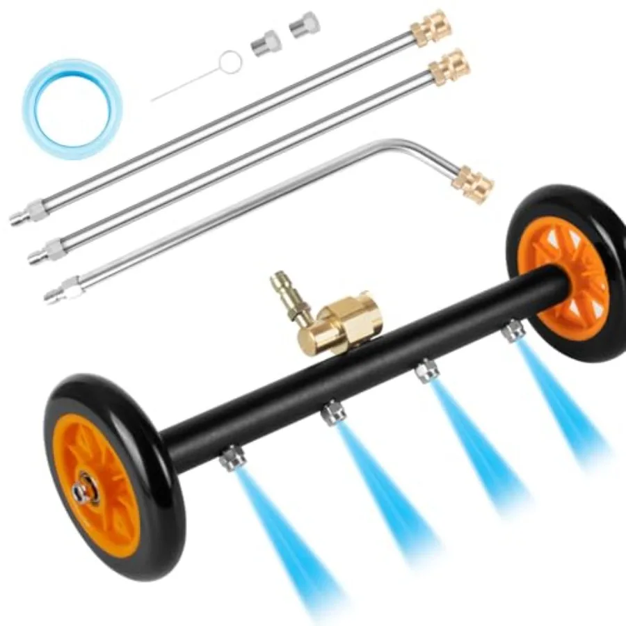 16 inch Undercarriage Pressure Washer Attachment 2 In 1 Power Washer Water Broom with 7 Nozzles for Cleaning Car Sidewalk
16 inch Undercarriage Pressure Washer Attachment 2 In 1 Power Washer Water Broom with 7 Nozzles for Cleaning Car Sidewalk
