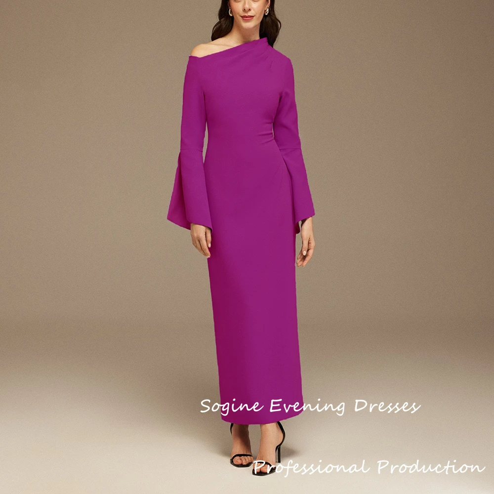 Purple Asymmetric Neck Flared Long Sleeve Prom Dresses 2025 Long Sleeve Formal Party Gowns For Women Custom فساتين سهرة Dress
Purple Asymmetric Neck Flared Long Sleeve Prom Dresses 2025 Long Sleeve Formal Party Gowns For Women Custom فساتين سهرة Dress
