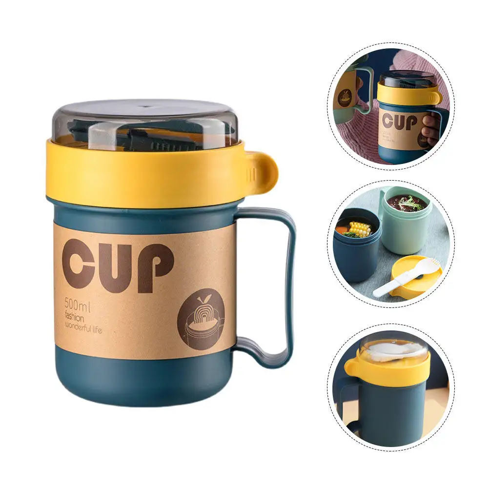 2Pcs Premium Food-Grade PP Breakfast Cup Portable Soup Mug with Lid Spoon Leak-Proof Non-Slip Handle 500Ml Kitchen Household
2Pcs Premium Food-Grade PP Breakfast Cup Portable Soup Mug with Lid Spoon Leak-Proof Non-Slip Handle 500Ml Kitchen Household