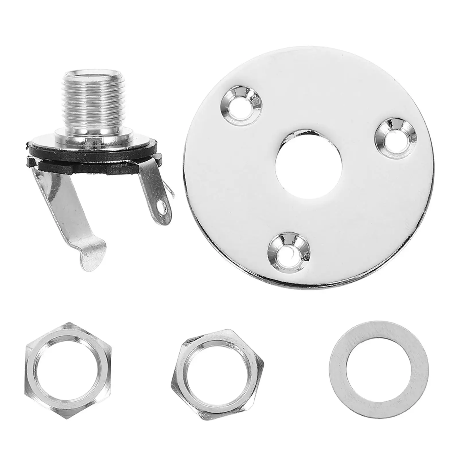 Round 1/4 Inch 6.35mm Guitar Jack Plug Socket Guitar Pickup Output Input Jack Plug with Jack Plate Screws for Electric Guitar Ba
Round 1/4 Inch 6.35mm Guitar Jack Plug Socket Guitar Pickup Output Input Jack Plug with Jack Plate Screws for Electric Guitar Ba