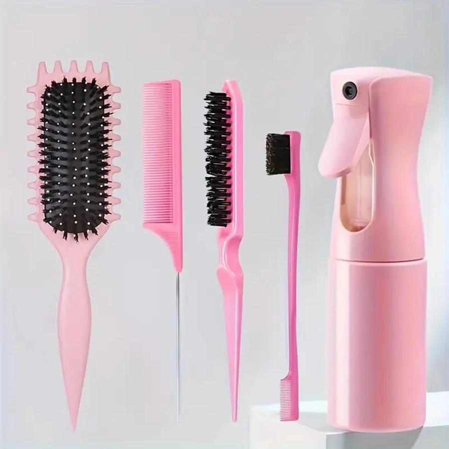 5pcs Hair Styling Set: Candy Curling Brush, Curved Rat Tail Comb, Edge Control Brush - Perfect for Salon-Quality Results
5pcs Hair Styling Set: Candy Curling Brush, Curved Rat Tail Comb, Edge Control Brush - Perfect for Salon-Quality Results