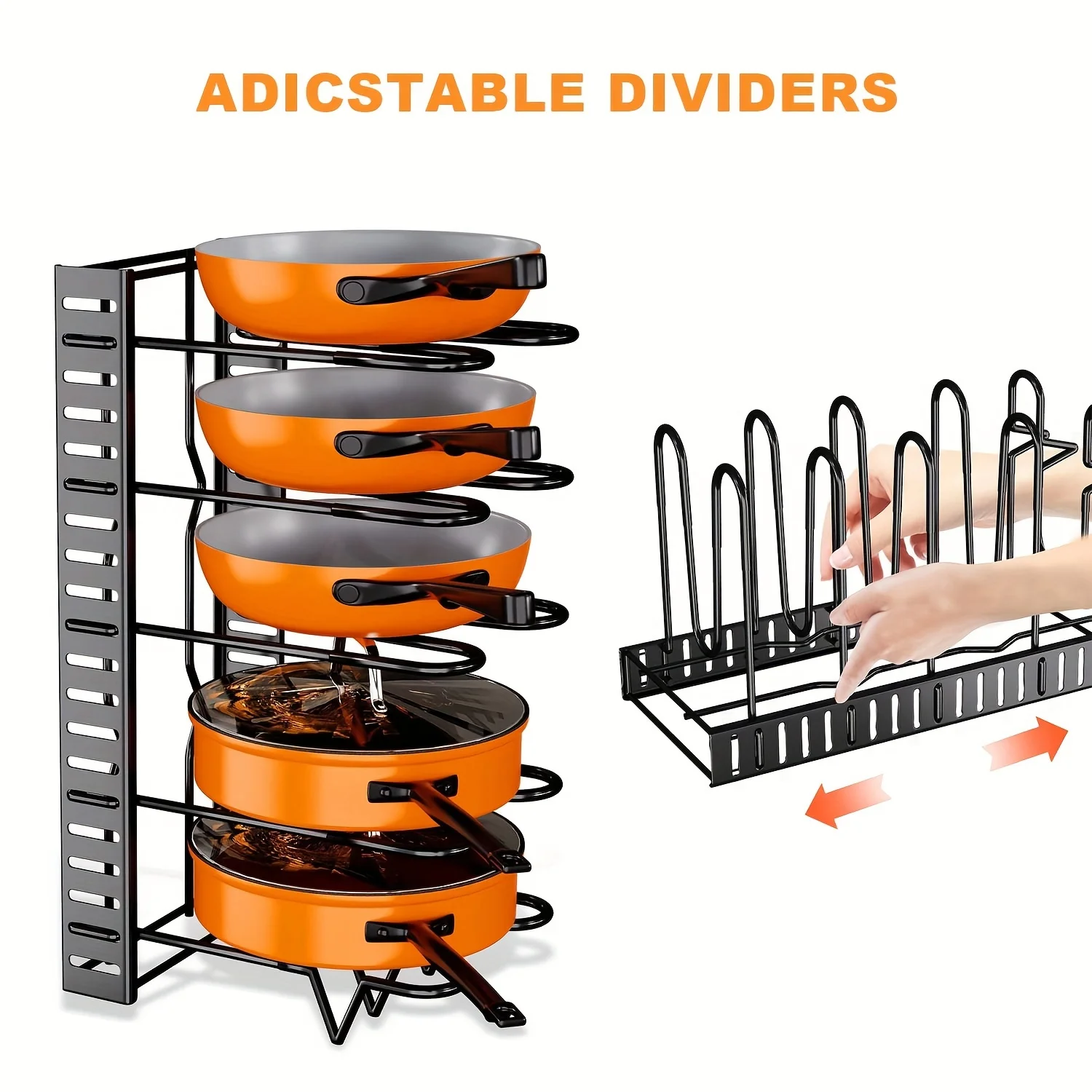 1PC Metal Pot Rack Multi-Layer Adjustable Storage Rack Kitchen Pot Cover Rack Vertical Multifunctional Countertop Storage Rack
1PC Metal Pot Rack Multi-Layer Adjustable Storage Rack Kitchen Pot Cover Rack Vertical Multifunctional Countertop Storage Rack