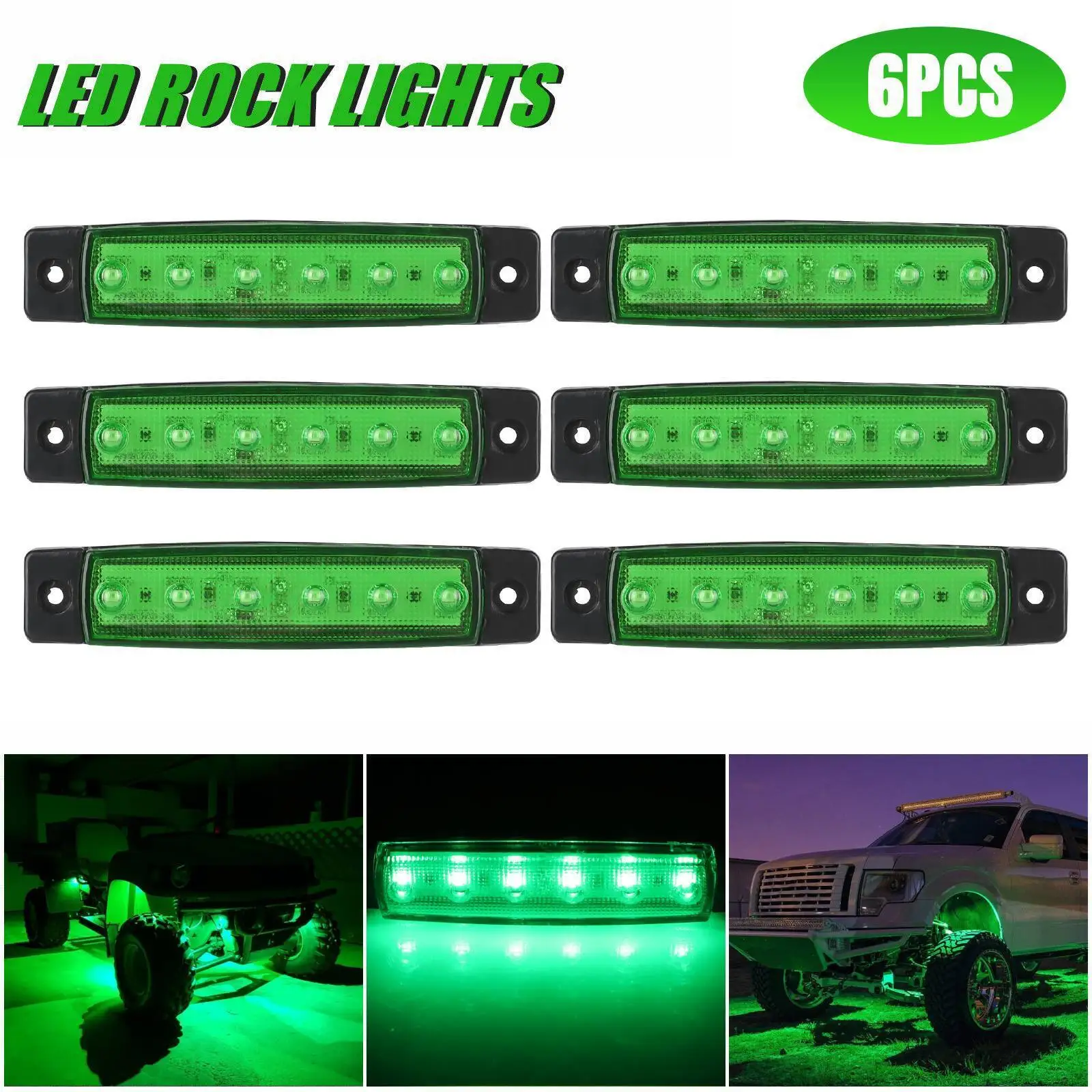 6X Pods Green LED Rock Underbody Wheel Light For Jeep Offroad Truck UTV ATV Boat
6X Pods Green LED Rock Underbody Wheel Light For Jeep Offroad Truck UTV ATV Boat
