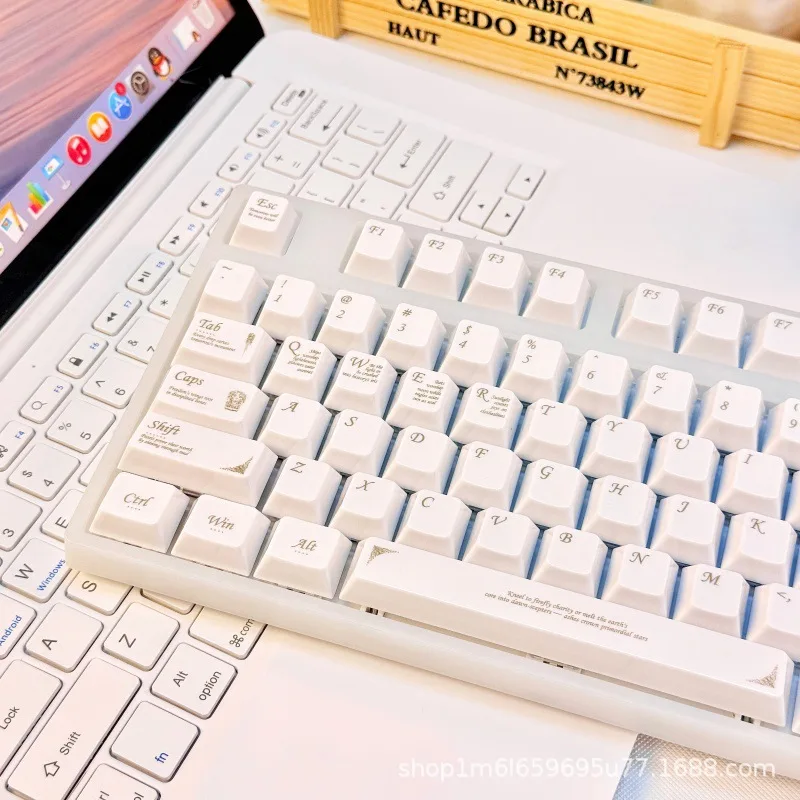 Fog shadow white ceramic keycap small full set of original PBT customized DIY anti-mechanical keyboard
Fog shadow white ceramic keycap small full set of original PBT customized DIY anti-mechanical keyboard
