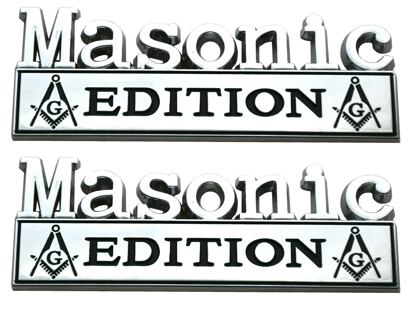 2PCS Metal Masonic Edition Emblems,3D Badge Decals Fits for Universal Vehicle, Car, Truck, SUV Decoration (Silver Black)
2PCS Metal Masonic Edition Emblems,3D Badge Decals Fits for Universal Vehicle, Car, Truck, SUV Decoration (Silver Black)