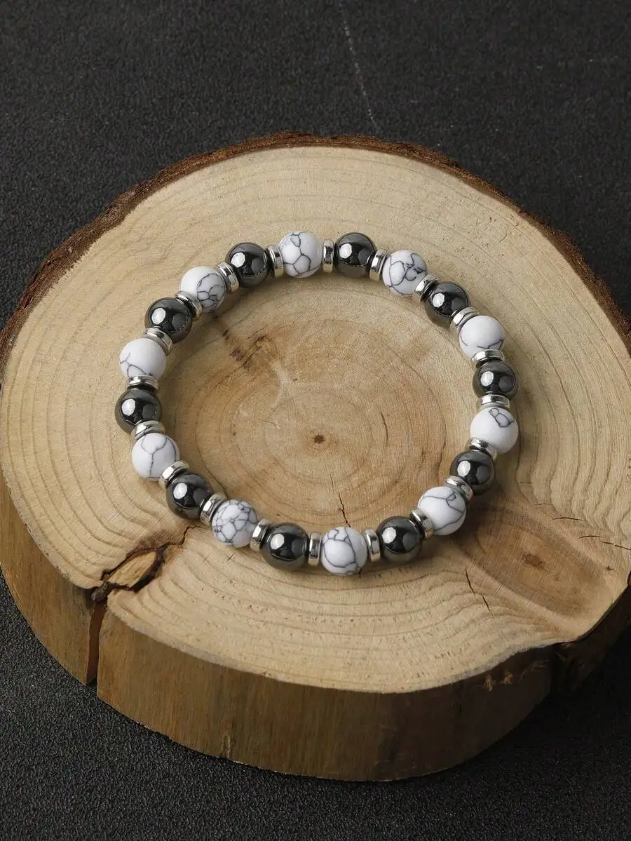 YAUKIA 8mm White Turquoise Hematite Energy Protection Bracelet Healing Meditation New Beginnings Good Luck Bracelets For Men Wom
YAUKIA 8mm White Turquoise Hematite Energy Protection Bracelet Healing Meditation New Beginnings Good Luck Bracelets For Men Wom