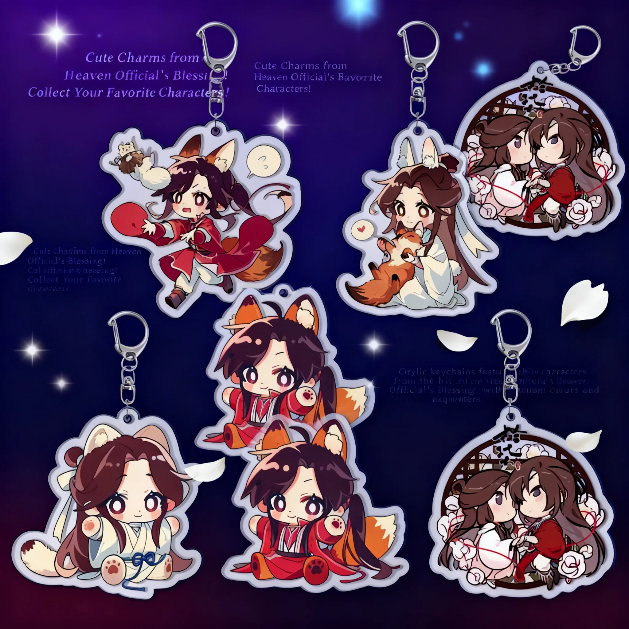 Tian Guan Xie Lian Hua Cheng Acrylic Keychain Creative New Anime Accessory Layered Design Pendant Novelty Gift for Fans
Tian Guan Xie Lian Hua Cheng Acrylic Keychain Creative New Anime Accessory Layered Design Pendant Novelty Gift for Fans