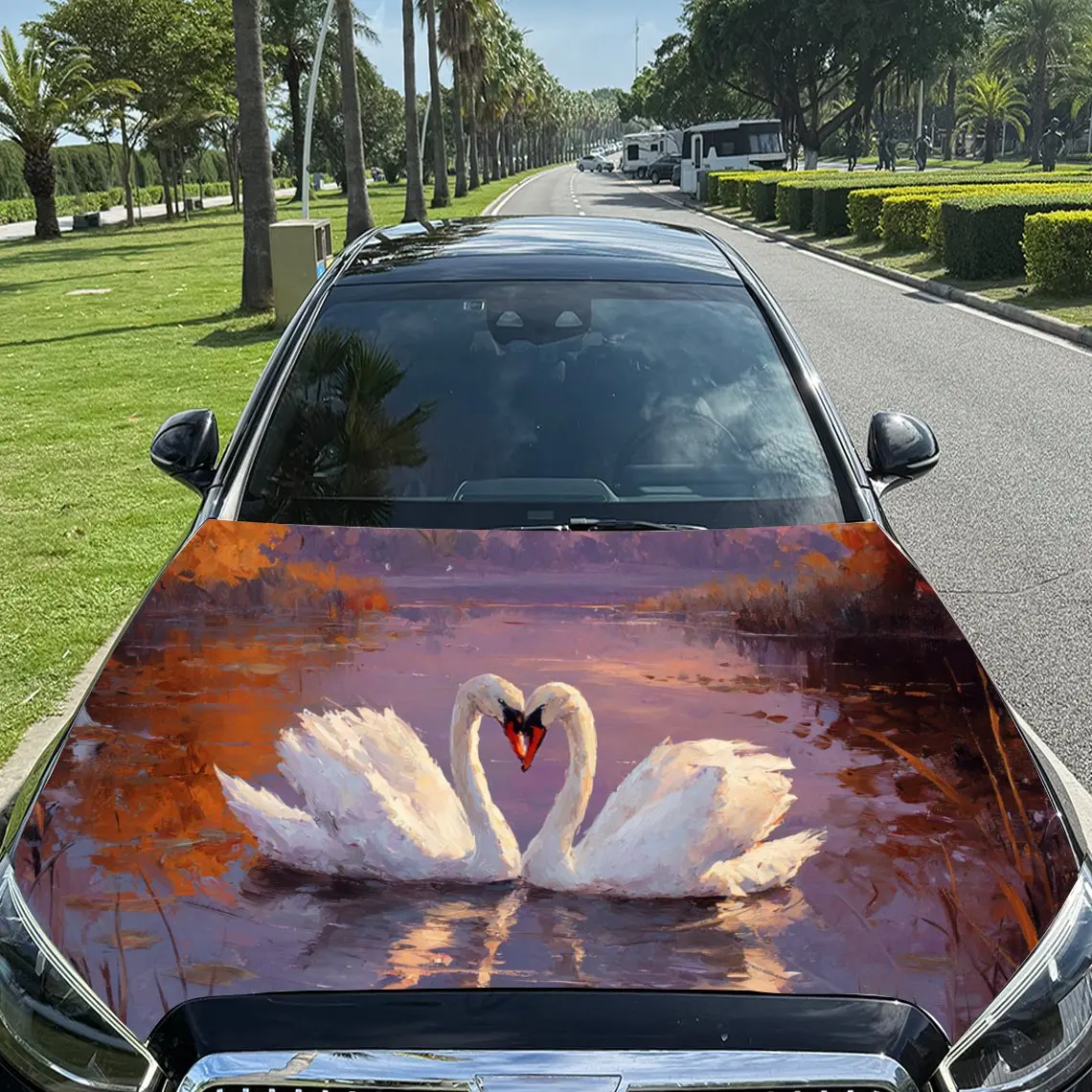 Romantic Swan Heart PVC Car Engine Hood Vinyl Wraps, Self-Adhesive Waterproof Car Hood Decal Sticker, Car Decoration Protection
Romantic Swan Heart PVC Car Engine Hood Vinyl Wraps, Self-Adhesive Waterproof Car Hood Decal Sticker, Car Decoration Protection