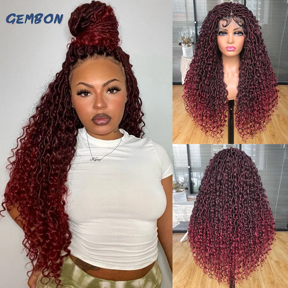 Faux Locs Wigs For Black Women Synthetic Full Lace Braided Wig With Baby Hair Boho Twist Crochet Curly Wavy Braided Hair
Faux Locs Wigs For Black Women Synthetic Full Lace Braided Wig With Baby Hair Boho Twist Crochet Curly Wavy Braided Hair