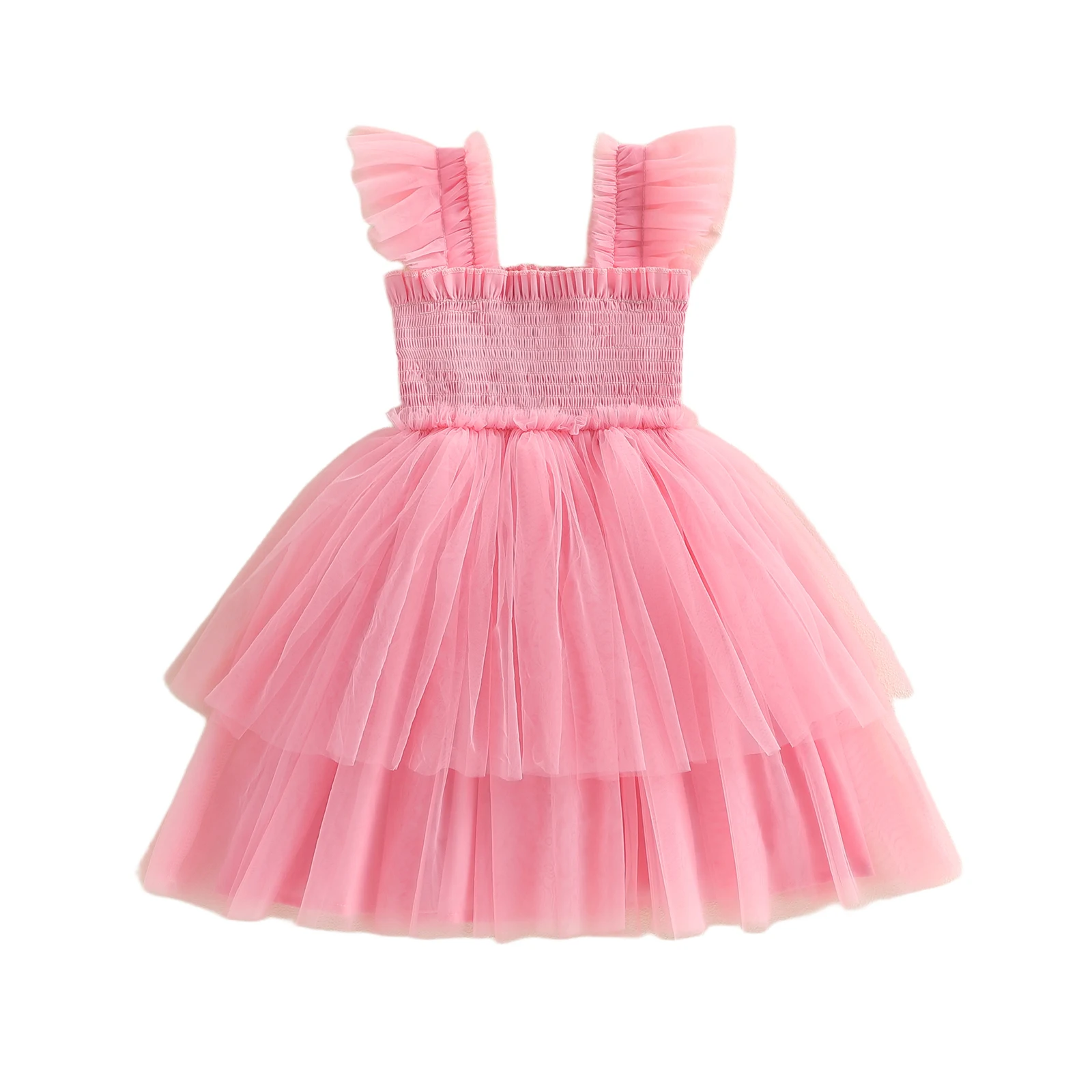 Girls Sleeveless Tulle Dress with Ruffled Layers and Bow Detail - Elegant Summer Dress for Little Princesses
Girls Sleeveless Tulle Dress with Ruffled Layers and Bow Detail - Elegant Summer Dress for Little Princesses