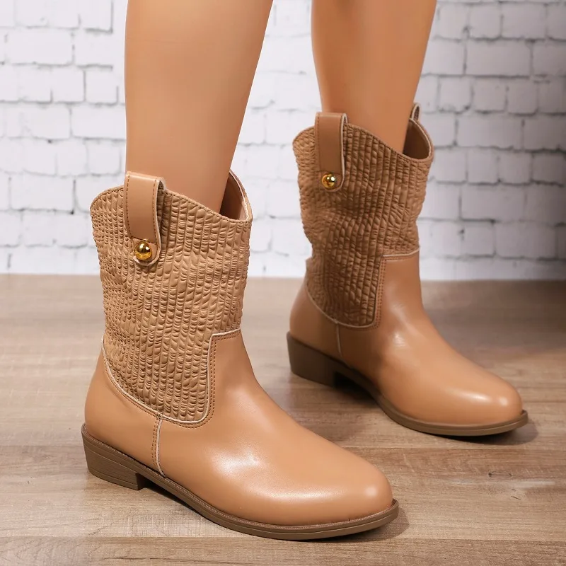 Высококачественные одинарные ботинки на низком каблуке. Женские модные ботинки с круглым носком и металлической пряжкой. Мягкая подошва. Нескользящие износостойкие ботинки до короткого бедра.
Высококачественные одинарные ботинки на низком каблуке. Женские модные ботинки с круглым носком и металлической пряжкой. Мягкая подошва. Нескользящие износостойкие ботинки до короткого бедра.