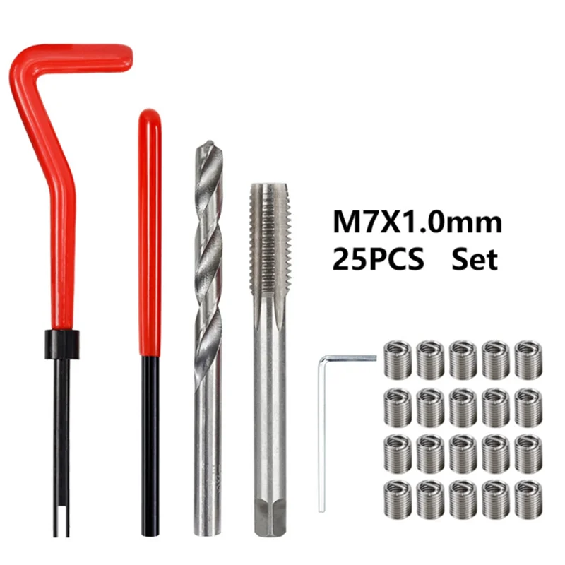 Classy-M7 Car Drill Bit Tool Metric Thread Repair Insert Kit Helical Coil Car Repair Tool Coarse Crowbar Screw Tooth Repair Kit
Classy-M7 Car Drill Bit Tool Metric Thread Repair Insert Kit Helical Coil Car Repair Tool Coarse Crowbar Screw Tooth Repair Kit