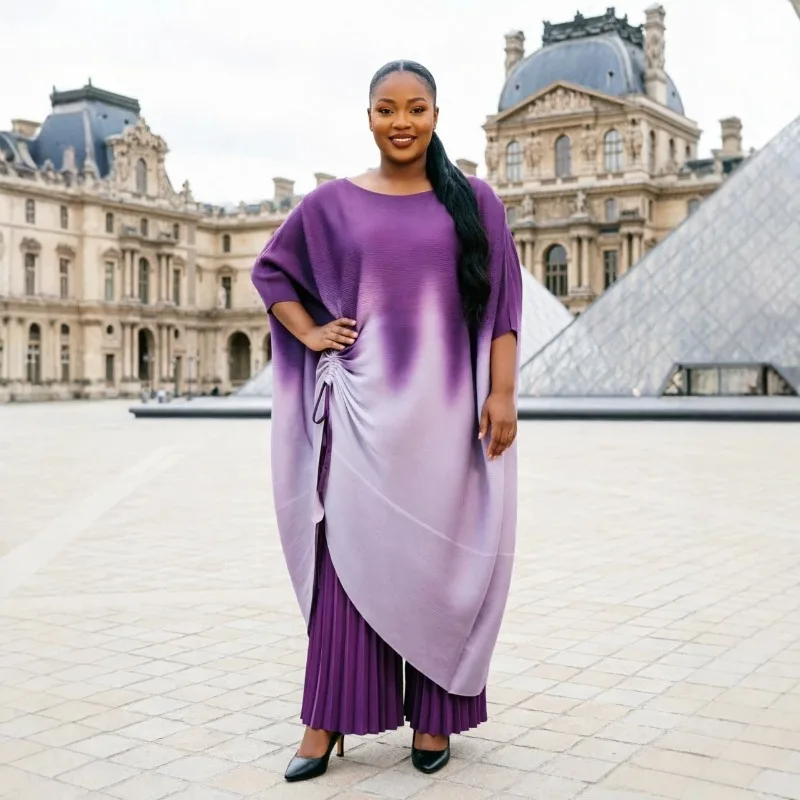 Miyake Pleated Skirt Set 2026 European New Fashion Casual Elegant Drawstring Long Skirt Top Loose Plus Size Pants 2-Piece Women
Miyake Pleated Skirt Set 2026 European New Fashion Casual Elegant Drawstring Long Skirt Top Loose Plus Size Pants 2-Piece Women