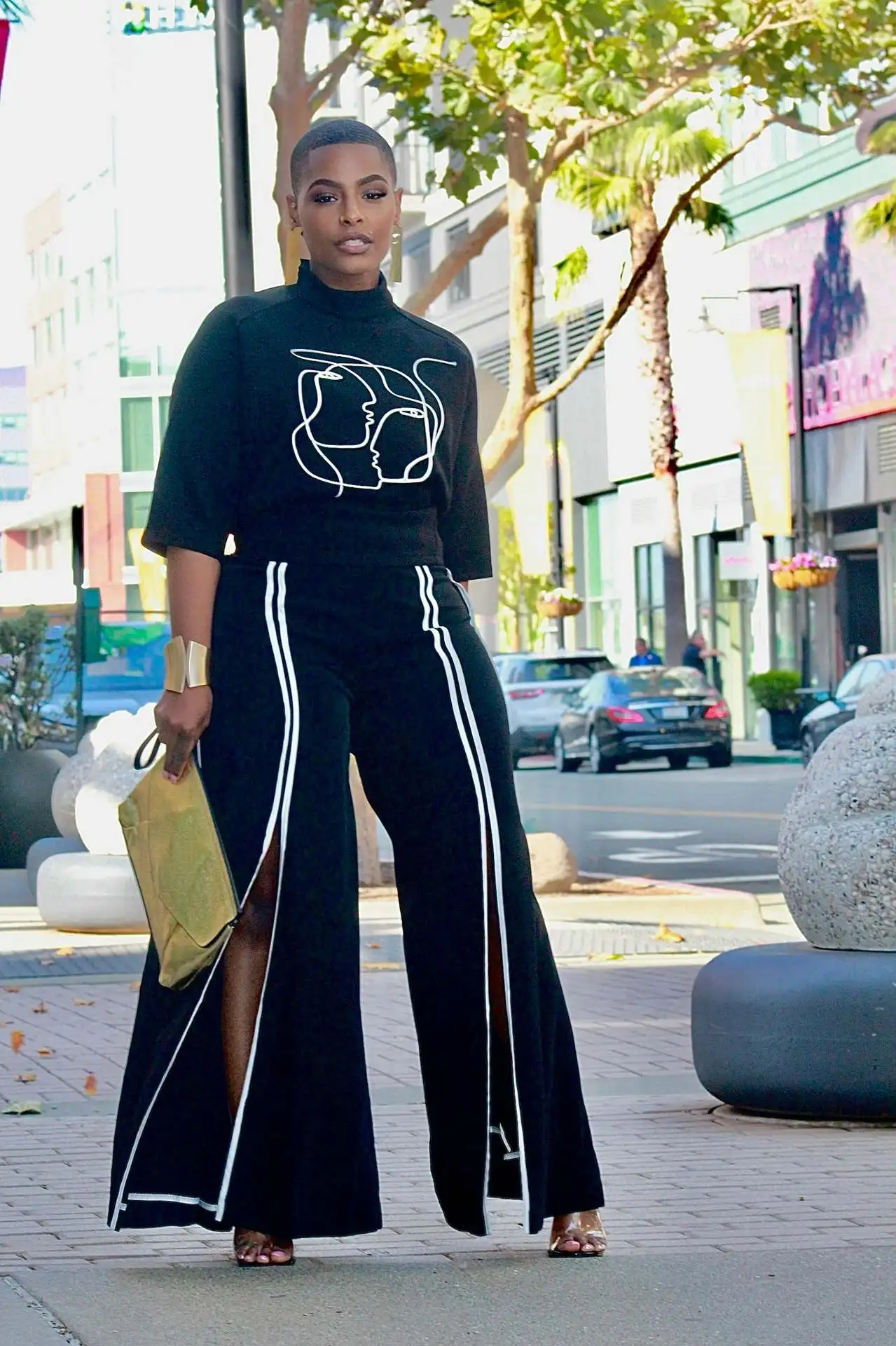 Two Piece Sets Women Fashion Half Sleeve Tops Elastic Waist Wide Leg Strip Long Pants Outfits Office Wholesale
Two Piece Sets Women Fashion Half Sleeve Tops Elastic Waist Wide Leg Strip Long Pants Outfits Office Wholesale
