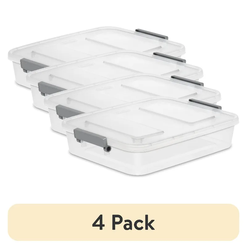 Modular Small Storage Bin, 6.2 Quart Latching Clear Plastic Storage Container with Write-on ID Latches, Gray
Modular Small Storage Bin, 6.2 Quart Latching Clear Plastic Storage Container with Write-on ID Latches, Gray