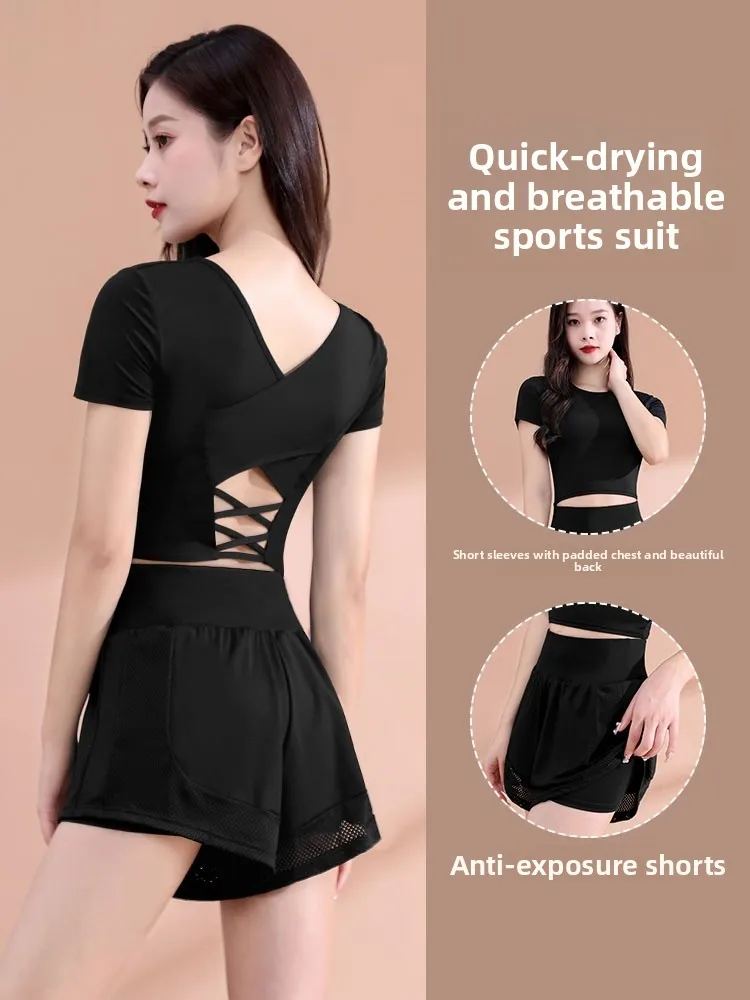 Женский комплект летней спортивной одежды Qui Dry Yoga Fitn ort Sve orts Беговой костюм Комплект из двух предметов круглый пуловер Polye...
Женский комплект летней спортивной одежды Qui Dry Yoga Fitn ort Sve orts Беговой костюм Комплект из двух предметов круглый пуловер Polye...