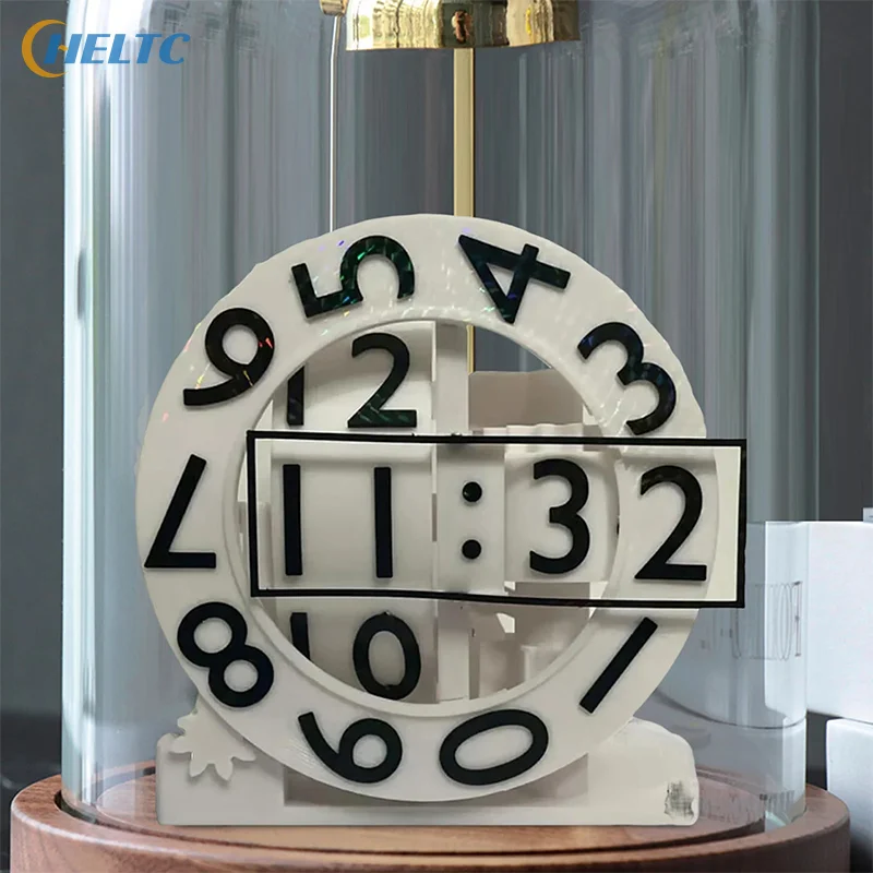PLA 3D Printed Triaxial Clock with Rotating Numeric Display PLA Digital Clock Living Room Desktop Digital Clock Home Decoration
PLA 3D Printed Triaxial Clock with Rotating Numeric Display PLA Digital Clock Living Room Desktop Digital Clock Home Decoration